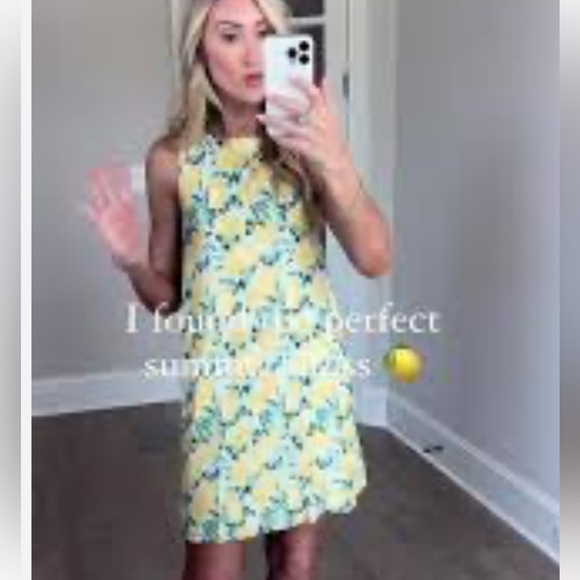 C. Wonder Preppy Tik Tok Lemon Shift Dress / size 10 - Picture 2 of 14